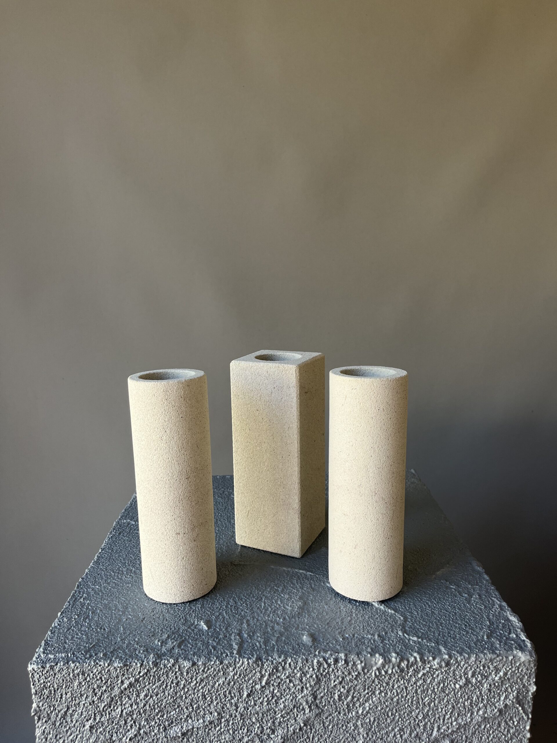 Sculp and Scape Cylinder Light Sandstone Vessel – Flora Folia Studio